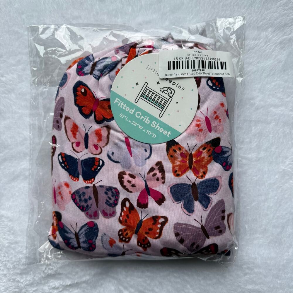 NEW Little Sleepies Butterfly Kisses Standard Crib Sheet